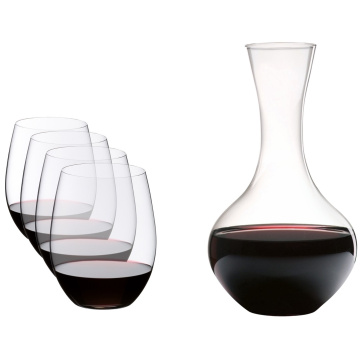 4 бокала для красного вина и декантер RIEDEL O Wine Tumbler Cabernet/Merlot Set 5414/30