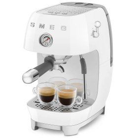 Кофеварка рожковая Smeg Macchina da Caffè Espresso Manuale 50's Style Bianco Lucido ECF03WHEU