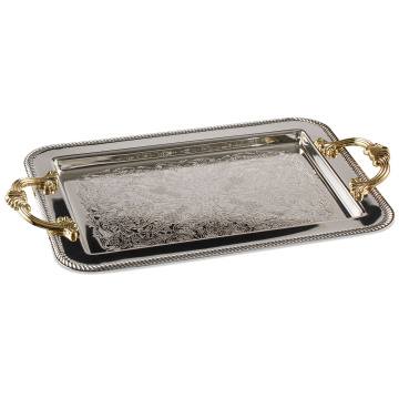 Поднос прямоугольный Queen Anne Golden Rectangular Tray/Handles 40/86