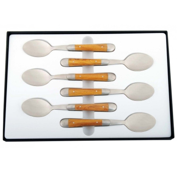 Набор из 6 кофейных ложек Forge de Laguiole Coffee Spoons Set Juniper Handle CC6 2M IN GE