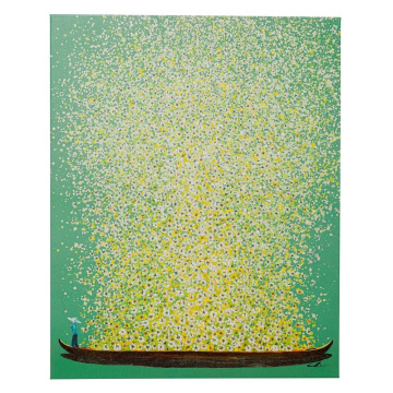 Картина KARE Leinwandbild Flower Boat Grün Gelb 54350