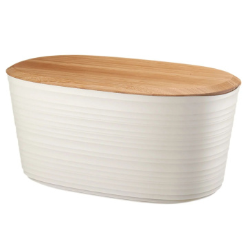Хлебница Guzzini Tierra Bread Bin with Bamboo Breadboard Top Milk White 179600156