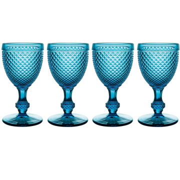 4 бокала для воды Vista Alegre Bicos Azul Water Goblets Blue Set 49000060