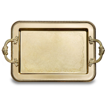 Поднос прямоугольный Queen Anne Golden Rectangular Tray/Handles 4/86