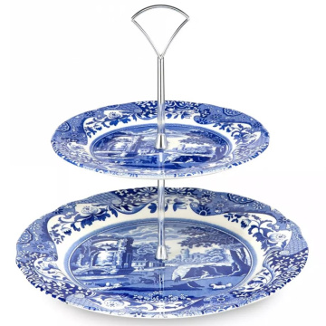 Блюдо двухъярусное Spode Blue Italian 2-tier Cake Stand BLI5125
