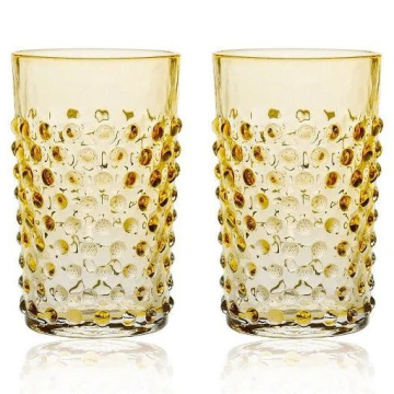2 стакана для воды Klimchi Underlay Amber Hobnail Tumblers Set 21013/200-328/27