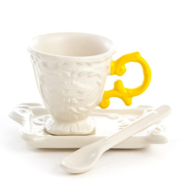 Чашка кофейная с блюдцем Seletti I-Wares I-Coffee Set Yellow 09859/GIA