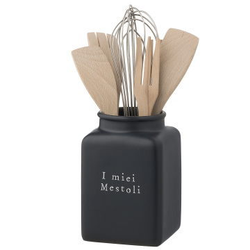 Емкость для кухонных принадлежностей Nuova Cer Easy Portamestoli nero 9067-EAB
