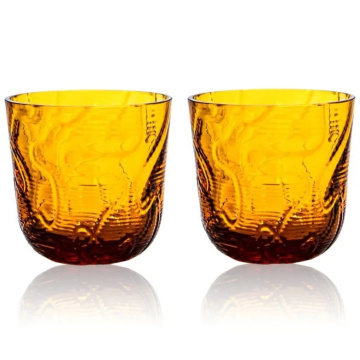 2 стакана для воды Klimchi Crust Drinking Glasses Amber Set 20071/200-85/35