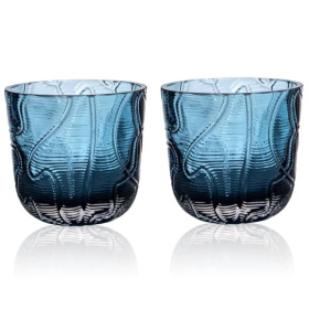 2 стакана для воды Klimchi Crust Drinking Glasses Underlay Blue Smoke Set 20071/200-334/35