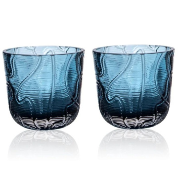 2 стакана для воды Klimchi Crust Drinking Glasses Underlay Blue Smoke Set 20071/200-334/35