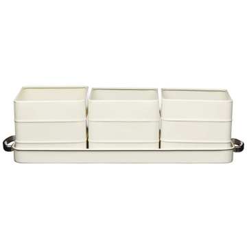 Набор горшков для растений KitchenCraft Living Nostalgia Antique Cream Herb Pots LNHERBCRE