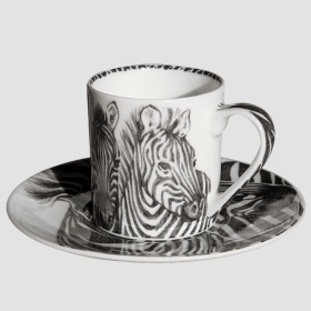 Чашка кофейная с блюдцем Taitù Wild Spirit Zebra Espresso & Piattino 12-1-91-D