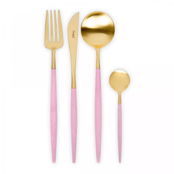 Набор столовых приборов Cutipol Goa Pink Matte Brushed Gold Plated GO.006.PKGB