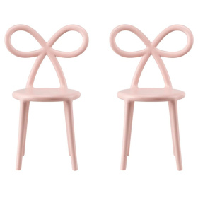 Набор из двух детских стульев Qeeboo Ribbon Chair Baby Pink Set 81001PI-O