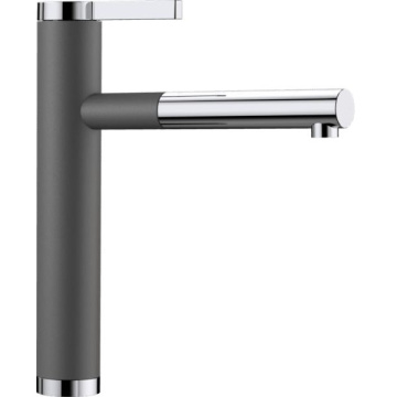 Кухонный смеситель Blanco Linee-S Silgranit-Look Dual Finish Rock Grey/Chrome 518804