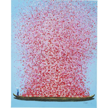 Картина KARE Bild Touched Flower Boat Blau Pink 39250