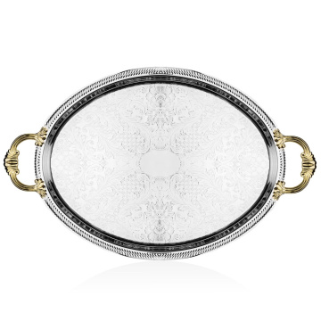 Поднос овальный Queen Anne Golden Oval Tray/Handle 40/6463