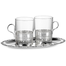 Набор стаканов с подстаканниками Queen Anne 2 Roman Tea Cups on Oval Tray 0/6321