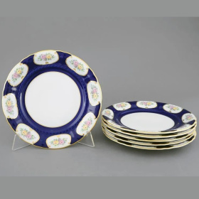 Набор из 6 тарелок Leander Sonata Kobalt + Kytice z Růží 07160115-0419