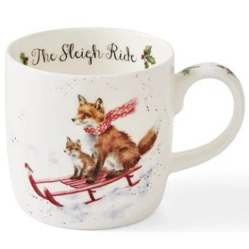 Кружка Royal Worcester Wrendale Designs Foxes on a Sleigh Mug MMTJ5629-XT-1
