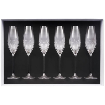 6 бокалов для шампанского Degrenne Newport Twist Champagne Flutes Gift Box Set 244052