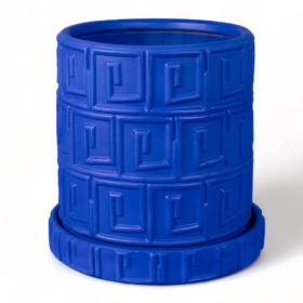 Цветочный горшок Seletti Terracotta Vase with Saucer Greca Blue 11500B