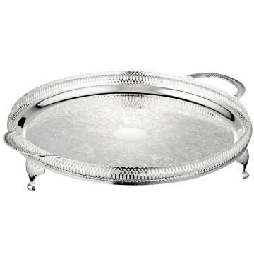 Поднос круглый Queen Anne Round Gallery Tray/Handles/Legs 0/6392/L