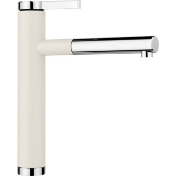 Кухонный смеситель Blanco Linee-S Silgranit-Look Dual Finish Soft White/Chrome 526957