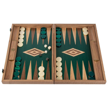 Нарды Manopoulos Premium Handcrafted Walnut with Green Oak Backgammon Set BKY1