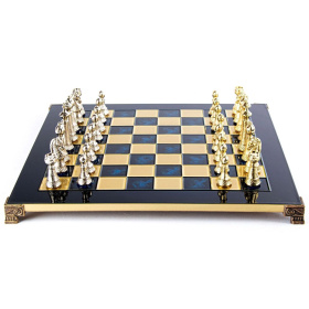 Шахматы Manopoulos Handcrafted Classic Metal Staunton Chess Set S33BLU