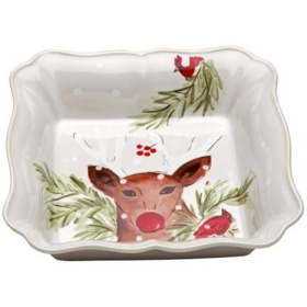 Форма для выпечки Casafina Deer Friends Square White Baker DF637-WHI