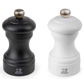 Набор мельниц Peugeot Bistro Duo de moulins à poivre et à sel manuels en bois couleur noir et blanc 2/24291