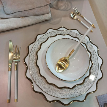 Набор столовых приборов Herdmar Vogue Fancy Mate Ivory Gold PVD Cutlery Set 2090000-mig
