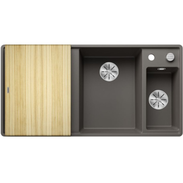 Кухонная мойка Blanco Axia III 6S-F Silgranit InFino Volcano Grey 527233