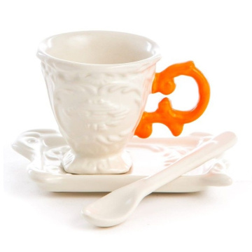 Чашка кофейная с блюдцем Seletti I-Wares I-Coffee Set Orange 09859/ARA