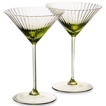 2 бокала для мартини Anna Von Lipa Lyon Martini Glass Olive Green Set AVL-660-32