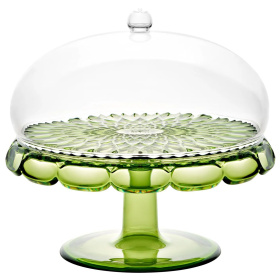 Блюдо для торта Guzzini Vanity Cake Stand with Dome Water lily green 131901SAC13