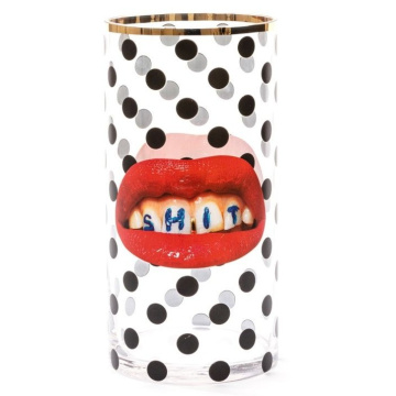 Ваза Seletti Toiletpaper Glass Vase Shit Pois Cylindrical Medium 14170