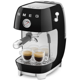 Кофеварка рожковая Smeg Macchina da Caffè Espresso Manuale 50's Style Nero Lucido ECF03BLEU