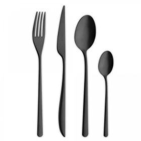 Набор столовых приборов Cutipol Icon Matte Brushed Black IC.006.BL