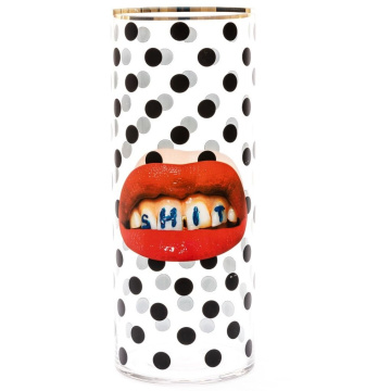 Ваза Seletti Glass Vase Shit Pois Cylindrical Big 14200