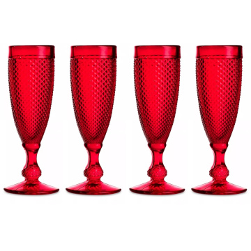 4 бокала для шампанского Vista Alegre Bicos Flutes Set Red 49000089