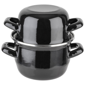 Кастрюля для мидий APS Mussel Pot Black Enamelled Sheet Steel 00623
